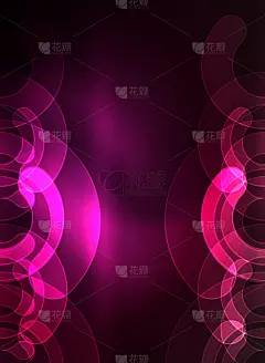 圆形发光元素在黑暗的空间，抽象的背景