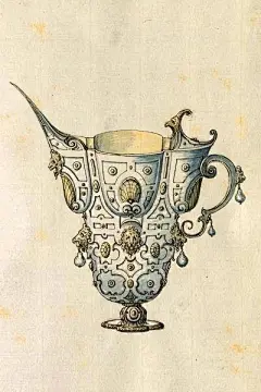 文艺复兴时期金银器，彩铅作品CCI中国动漫插画@北坤人素材