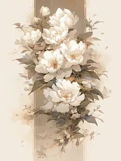 国风花画|Midjourney咒语分享|淡诺梨花笑