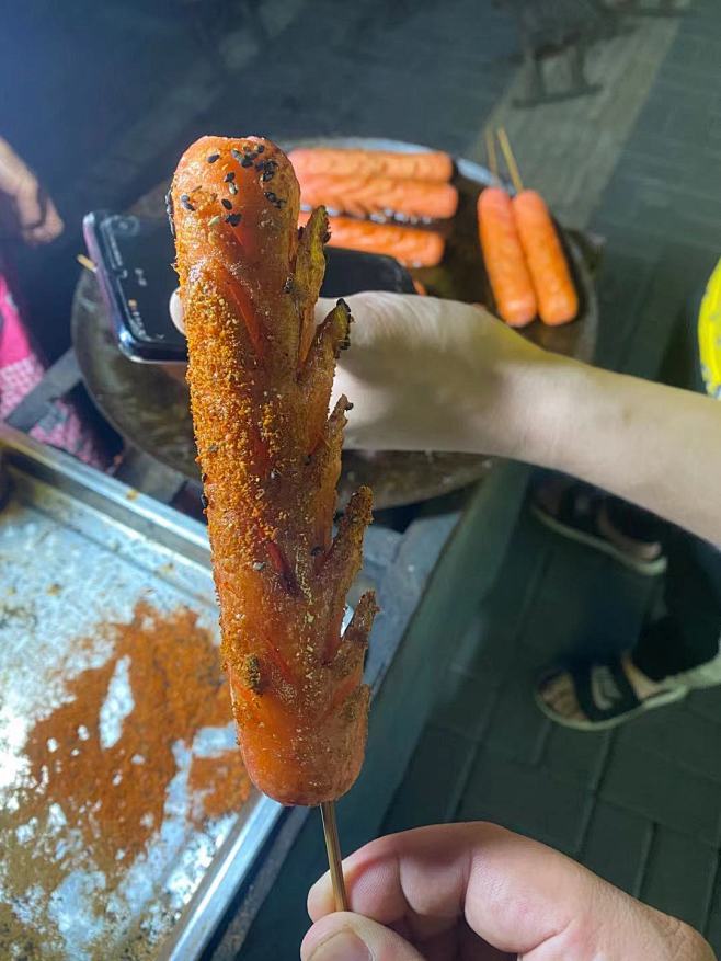 街头双润夫宇铁板淀粉火腿肠煎烤油炸大香肠街边风味面肠摆摊整箱淘宝
