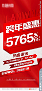 红色地产促销大字报
