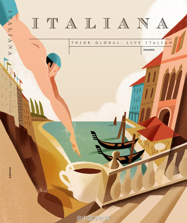#插画秀#《Italiana》杂志插画设...