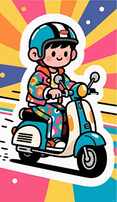 手绘外卖小哥插画