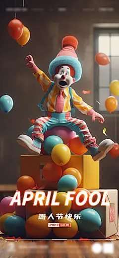 西方节日愚人节潮流海报