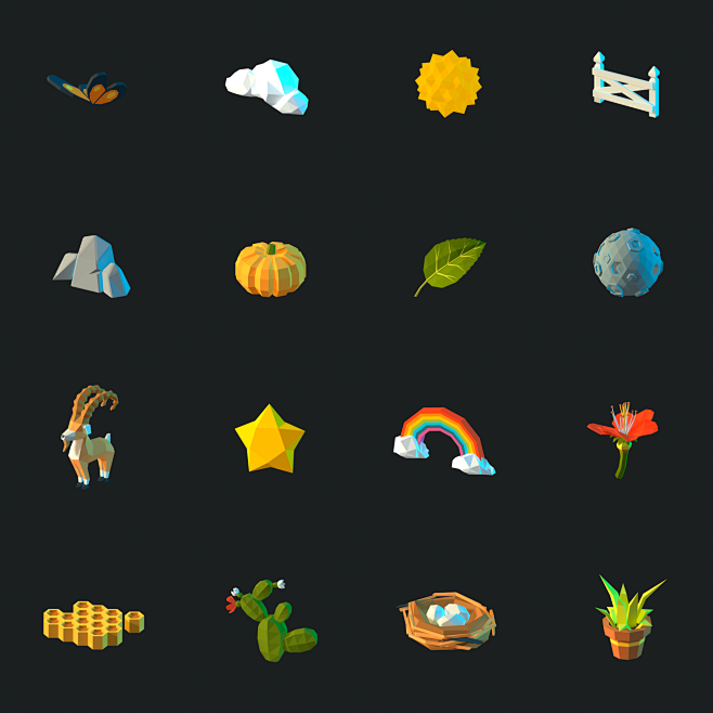 100 Low poly models