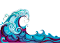 卡通海浪浪花