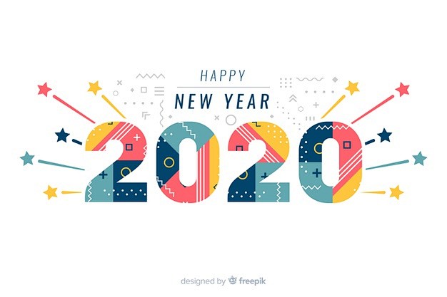 白色新年快乐字体背景  
