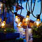 HMOREY 户外灯串 100 英尺(约 30.5 米)花园花灯电源,配有 50+5 G40 LED 灯泡,防水连接花园露台户外装饰派对婚礼 : 亚马逊中国: 家居装修