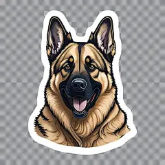 德国牧羊犬德牧黑贝插画矢量图设计素材