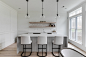 Trendy galley light wood floor and beige floor home bar photo in Richmond with an undermount sink, recessed-panel cabinets, white cabinets and white countertops