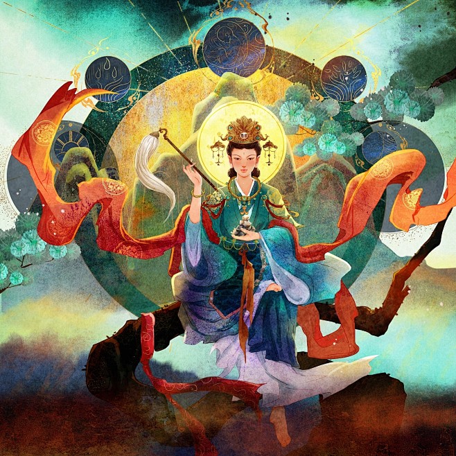 中国古代神话人物插画 后土 祝融 伏羲 盘古-古田路9号-品牌创意/版权保护平台