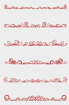 中国风中式节日庆典海报装饰云纹免扣元素