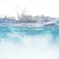 蓝色水面水花