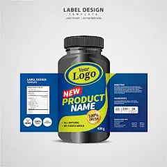 Vector bottle label