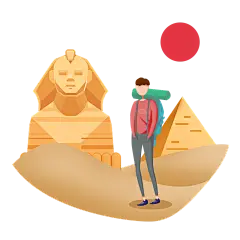 埃及金字塔旅行人物素材