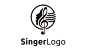 合唱团社团音符侧脸logo标志矢量图素材