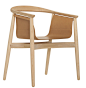 Mobilier - Chaises, fauteuils de salle à manger - Fauteuil Pelle / Cuir - Zeitraum - Structure hêtre naturel / Assise cuir naturel - Cuir, Hêtre massif