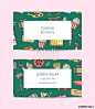 Vector cinema icons business card template