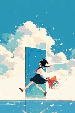 AI数字艺术毕业季高考冲刺插画-众图网