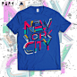 POPY正品潮牌原创设计一天一T恤纽约市英文字母七彩图案街头短袖t-淘宝网