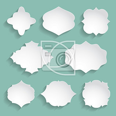 set of white paper d...