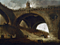 Hubert Robert - The Old Bridge - 1750