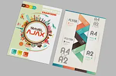 英文彩色单页样机