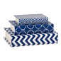 Imax - Essentials Book Boxes, Navy - These book boxes, part of the Marine Blue collection from Essentials by Connie Post, are perfect for storing small items on a desk or shelf, and their bold patterns and color are a striking addition to your decor.