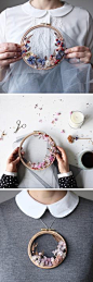 Floral wreath weaves by Olga Prinku | hoop art | diy hoop art | flower frames