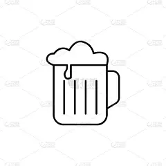 啤酒杯图标。元素简单的图标为网站，网页设计，移动应用程序，信息图形。细线图标用于网站设计和开发，应用