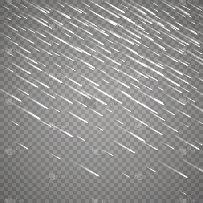透明的雨的形象。矢量雨多云背景