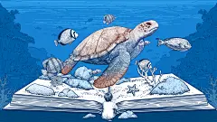 生命记忆-版画风格珍稀动物插画海报-大熊猫-金雕-玳瑁-古田路9号-品牌创意/版权保护平台