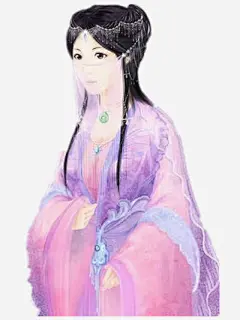 紫衣婉约古风手绘女子免抠素材 平面电商 创意素材 png素材