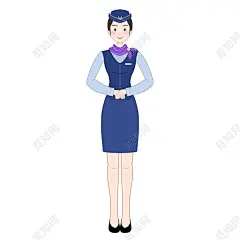 手绘卡通人物空姐原创空姐礼仪海报插画图片素材下载 - 觅知网