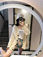 IT代购小香风轻奢女装亮丝V领粗线毛衣针织开衫外套女宽松慵懒风-淘宝网