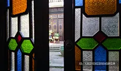 岭南风格建筑花窗的背景壁纸图片