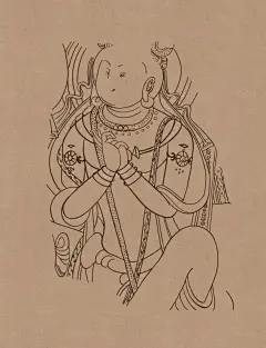 莫高窟 敦煌 壁画 线描人物稿(18) .jpg.1