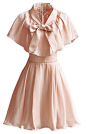 Pink V Neck Bow Ruffles Chiffon Dress | Stuff Helen would wear | Pint…