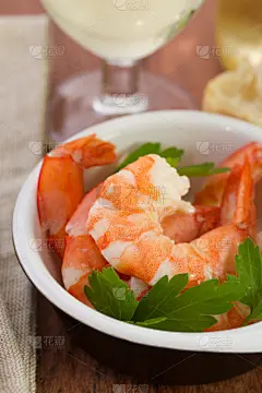 煮食,欧芹,虾,垂直画幅,无人,开胃品,玻璃杯,膳食,海产,小吃