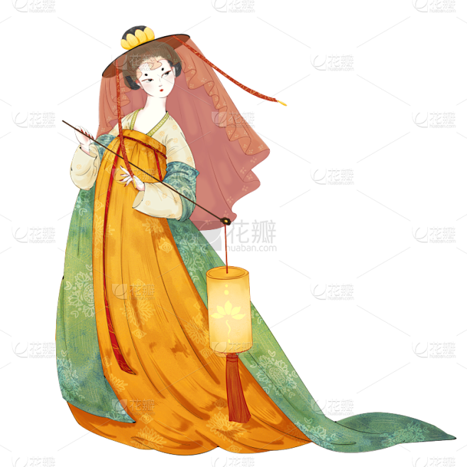高质量人物插画-仕女图