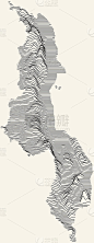 马拉维光地形图