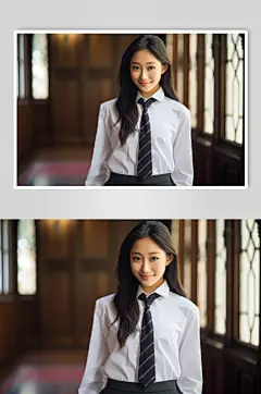 AI数字艺术肖像人物校服图片-众图网