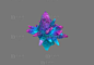 七彩异石，七彩石，宝石，紫色水晶矿石 - 山石模型 蛮蜗网