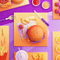 食物构成 | C4D合集三维/C4D设计