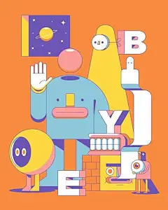 扁平风插画海报丨by Jorge Peña ​​​​
