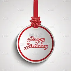 生日卡片与红色圆形标志指针模板
