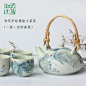 和光小筑 日式和风京瓷 淡彩手绘小茶具 一茶壶+四茶杯套装-淘宝网