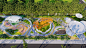 现代线性带状口袋公园街头绿地市政小游园城市休闲广场景观su模型-淘宝网