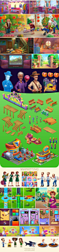 2D art ILLUSTRATION  Isometric mobile games Game Art marketing   Character Digital Art  Casual games icons