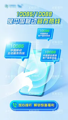 官方热线电话  - 源文件下载【酷图网】海报,通信,官方热线,电话,接听,手机,蓝色,